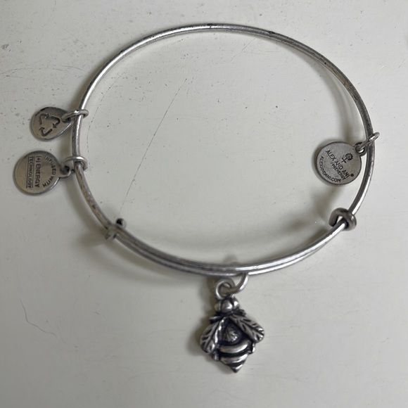 Alex & Ani “Vintage” Bangle Bracelets - silver, antique gold, crystal beaded, 6 - Picture 7 of 7